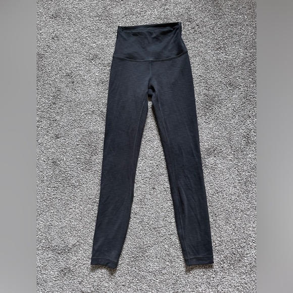 LULULEMON Wunder Train High Rise Tight 25” Heathered Graphite Grey Sz 2 - Picture 2 of 11